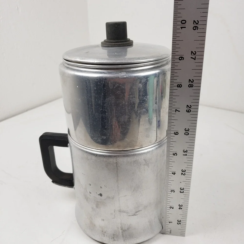 Vintage Drip-O-lator 6 Cup Aluminum Coffee Maker Enterprise Aluminum Co Stovetop